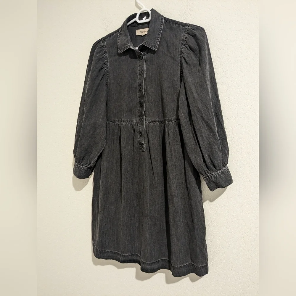 Madewell Black Denim Midi Dress - Picture 6 of 10